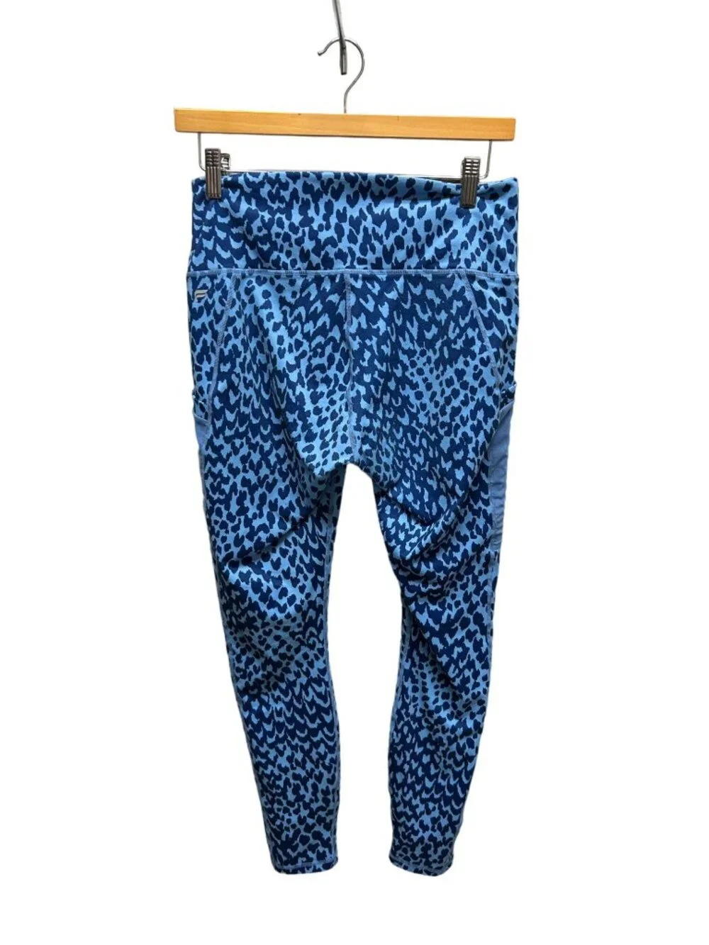 Fabletics PowerHold On the Go High Waist Navy & Cornflower Marina Sahara Print L